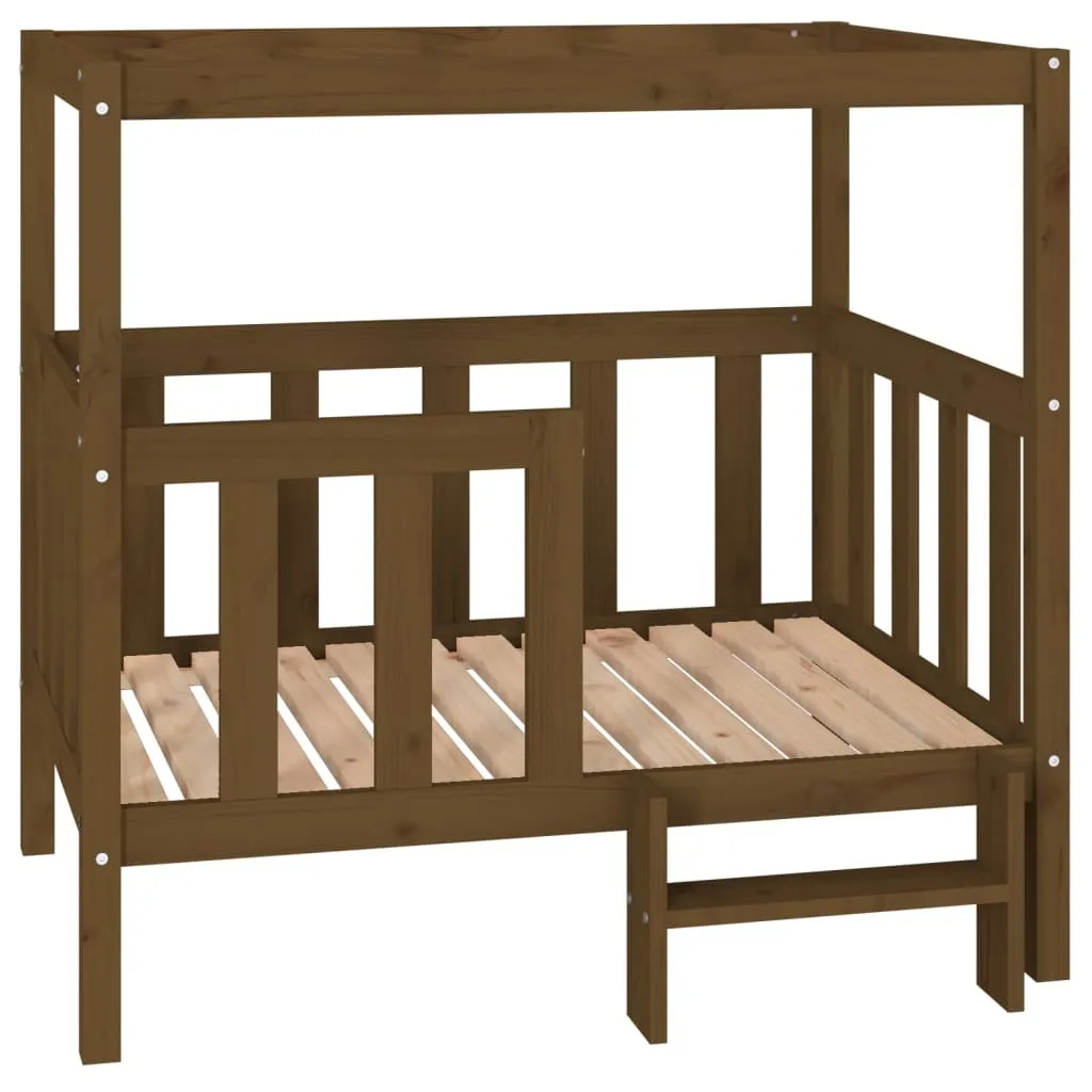 vidaXL Letto per cani marrone miele 105,5x83,5x100 cm in legno di pino massiccio