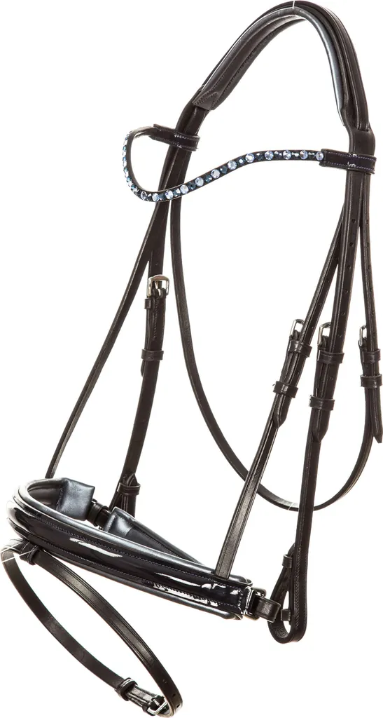 Bridon Anatomique Di Layla Imperial Riding Navy-Metal en Cuir et Strass