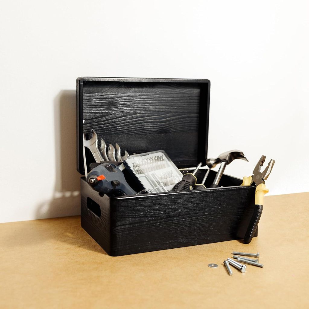 Creative Deco Nera Grande Scatola in Legno | 30x20x14 cm | Immagine del prodotto 