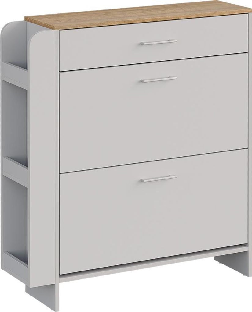 Schoenenkast Vicco Movino Wit/eiken 88.4 x 101.6 cm Met Productafbeelding 
