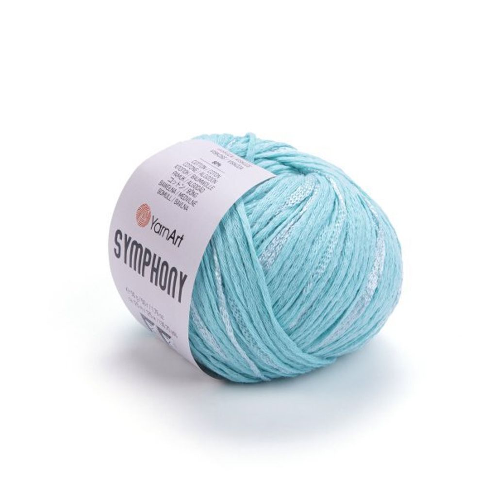 YarnArt Symphony 2122 Eisblauton Wolle 125m/50g - Glänzend Produktbild 