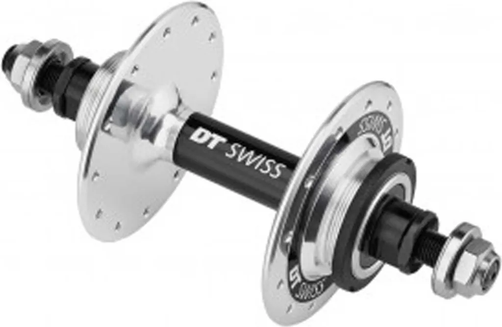 Moyeu DT Swiss 370 Track avant argent : fini le manque de rigidité
