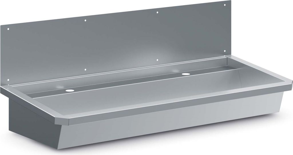 CHEFGASTRO Edelstahl Waschbecken mit 1 Ablasshahn, Ablaufstopden & Schutzwand HxBxT 43,8x120x46,8cm