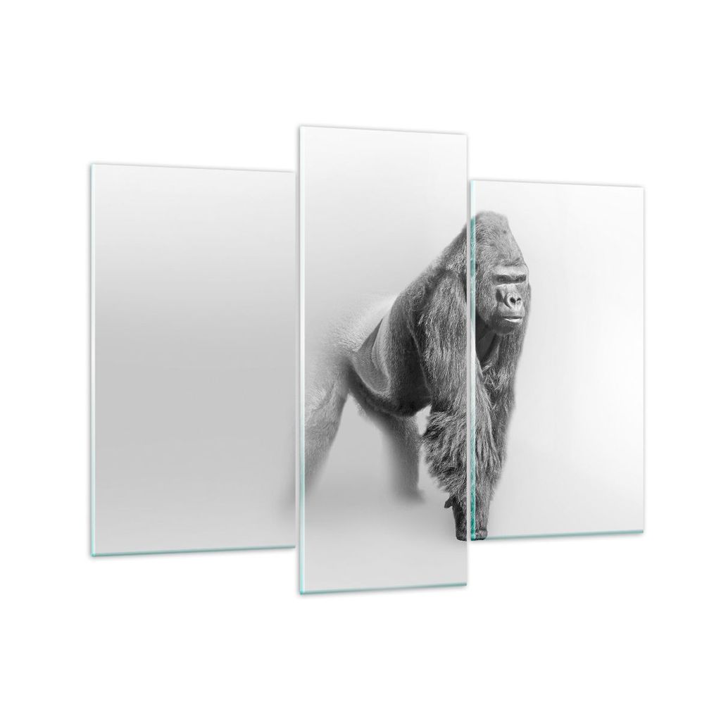 Bilder auf glas - Orang-Utan Tier - 130x100cm - Glasbilder - Wandbilder - Kunstdruck - zum Aufhängen bereit - Wanddekoration aus Glas - Glas Bilde...