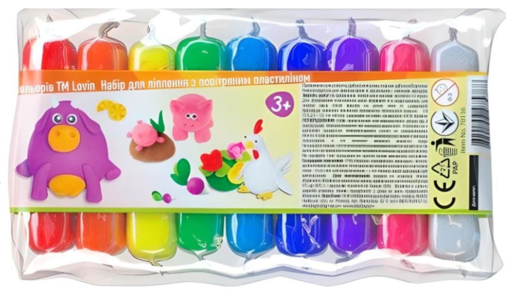 Zestaw lekkiej ciastoliny 9 kolorów Produktbild 