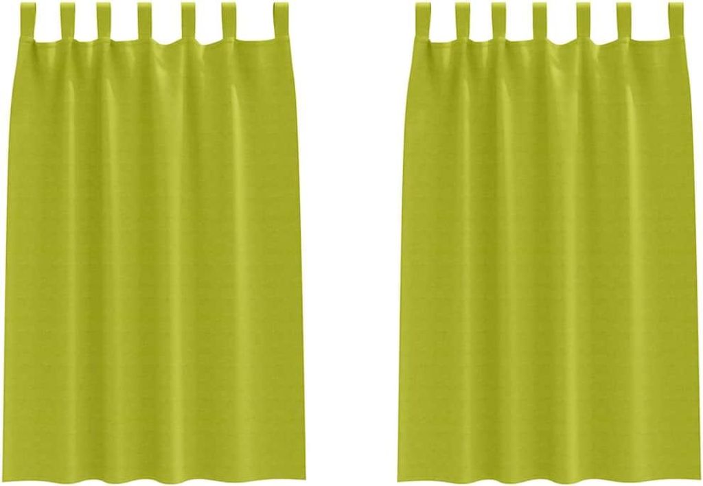 vidaXL Verdunkelungs-Vorhänge mit Ringen 2 pcs Grün 175 x 140 cm