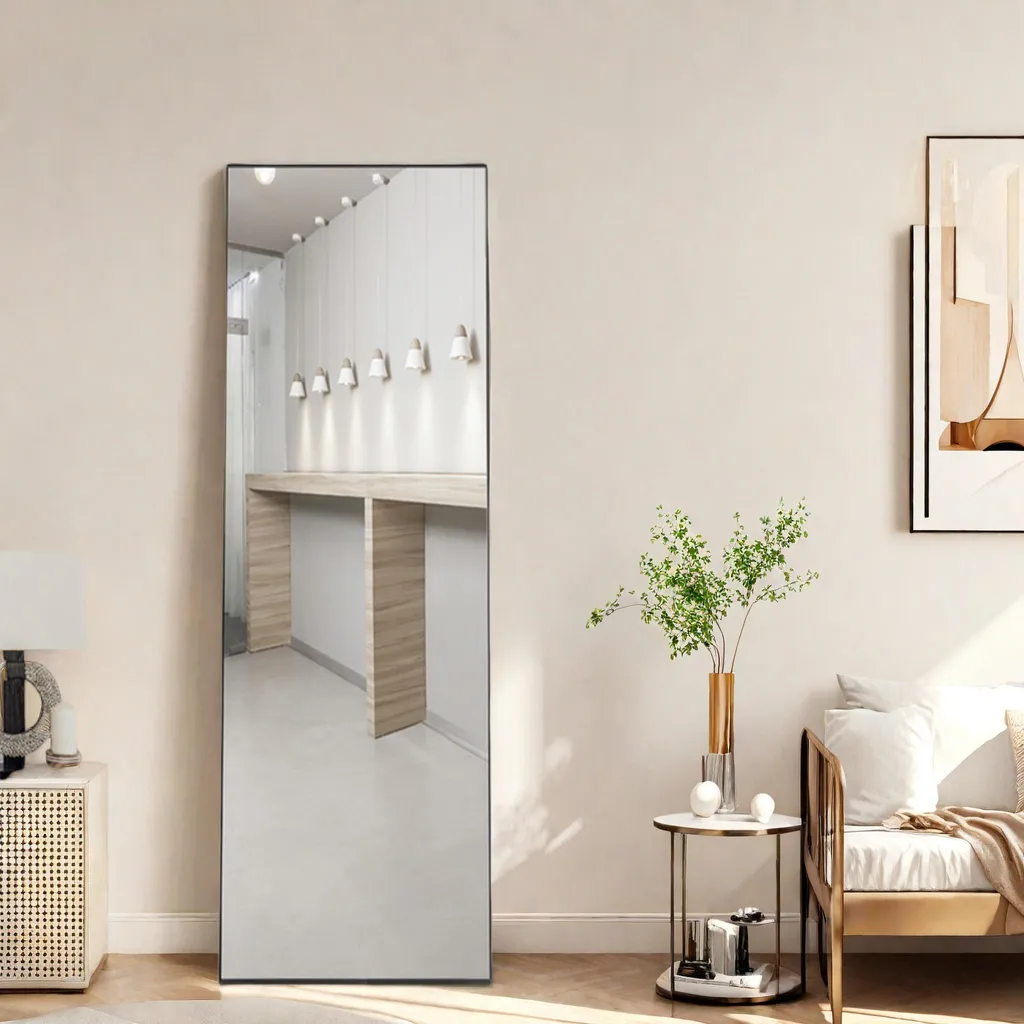 Grande Specchio Rettangolare 150x40 Nero - Elegante e Funzionale