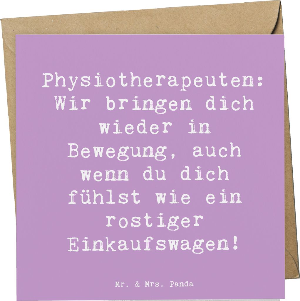 Mr. & Mrs. Panda Glückwunschkarte Spruch Physiotherapeut Produktbild 