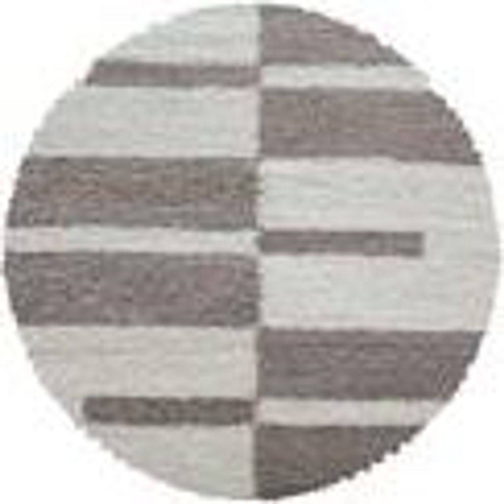 Moderner Hochflor-Teppich mit geometrischem Muster - weicher Wohnzimmerteppich im Design-Look, Größe: 160 cm Rund, Farbe: Beige