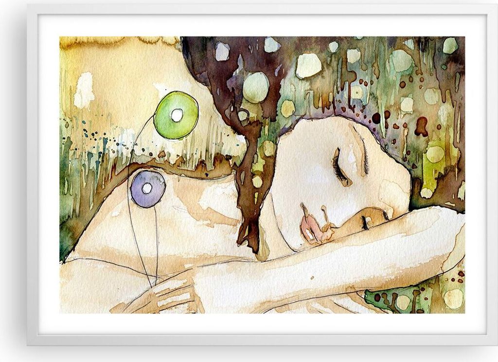 Gerahmtes Poster - Weißer Rahmen - Frau modern - 70x50 cm - Wand Bild - Wanddeko - Wandbilder - Kunstposter - Wandposter - Bilderrahmen - Bilder -...