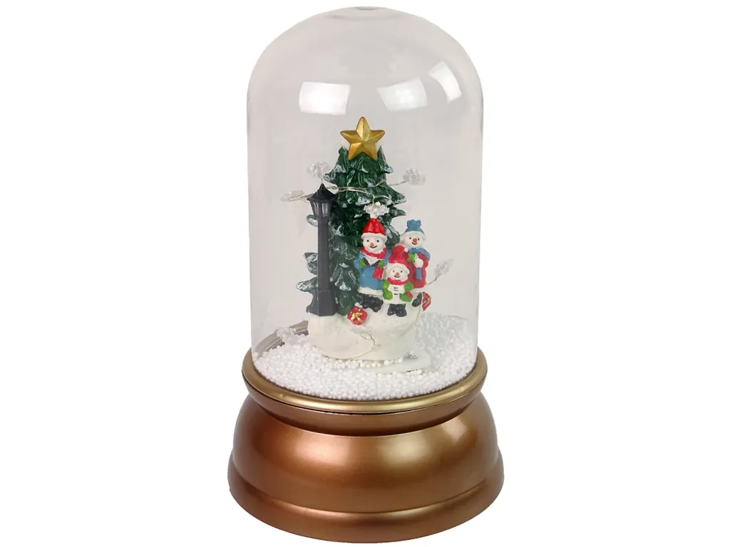 Boule de Neige Musicale Père Noël Or - Lanterne Décorative avec Musique