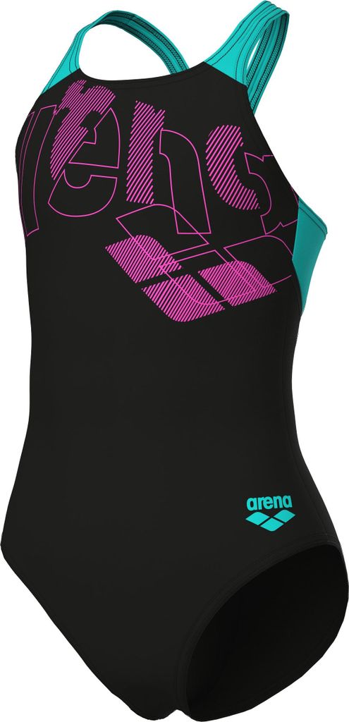 Arena GIRL"S ARENA TALES SWIMSUIT V BLACK-WATER 164