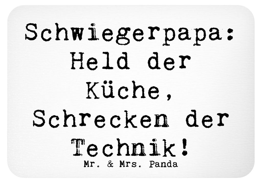 Mr. & Mrs. Panda magnet Spruch Schwiegerpapa Küche - Weiß - Geschenk, Schwiegervater, Humor, Familie, Dankbarkeit, persönliche Erinnerungen, whi...