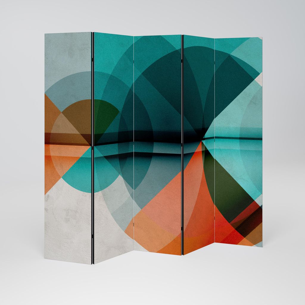 SpaceRebels Paravent Raumteiler - 5-teilig Raumtrenner, Druck 2-Seite - Raumtrenner - Trennwand Wohnung - Room Divider - Spanische Wand Deko Modern...