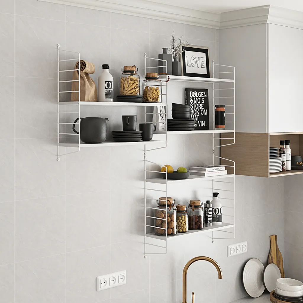Étagère murale Strängnäs en acier blanc 50x60 cm robuste et modulable
