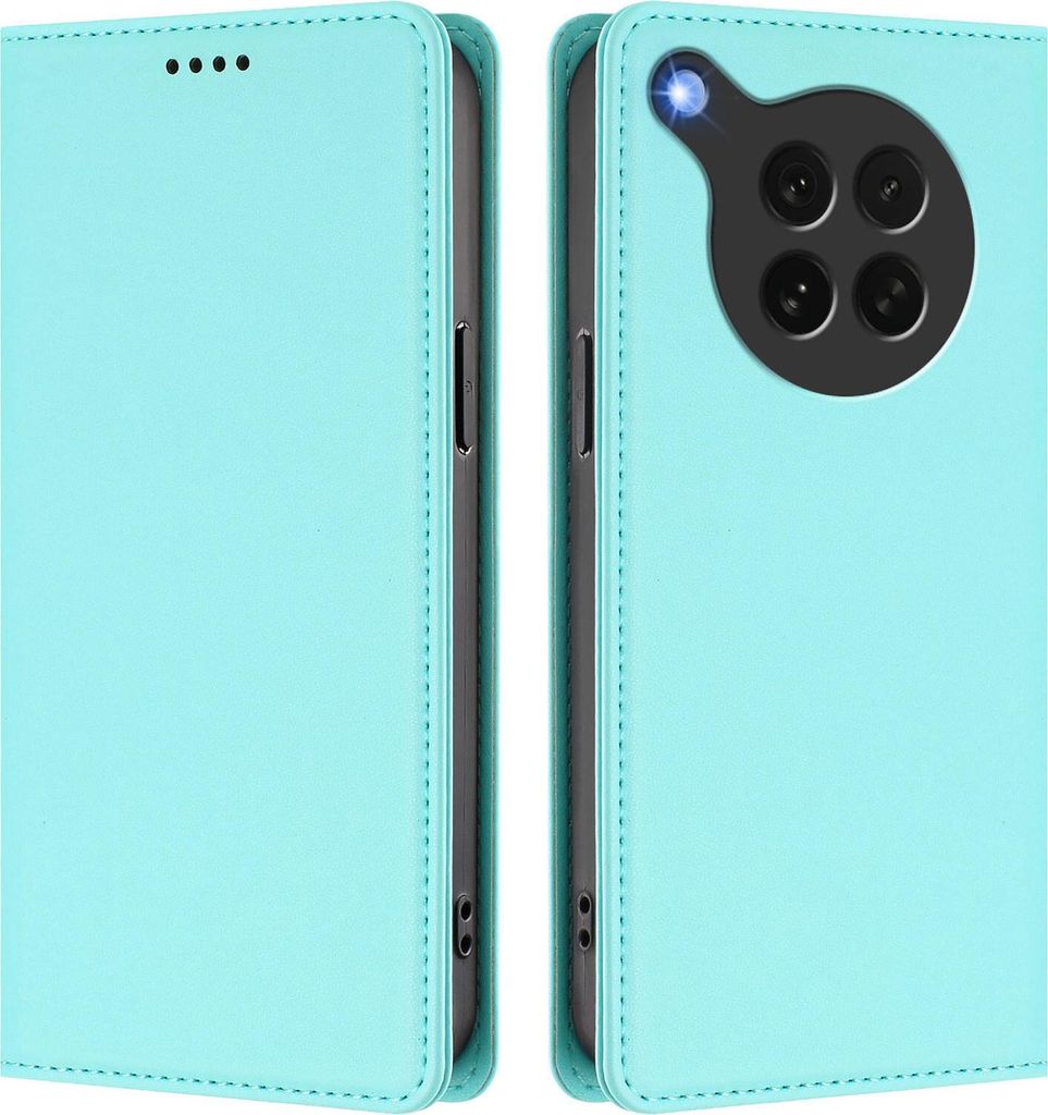 Handyhülle für Oppo Find X8s, Kunstleder Klapphülle Stoßfeste Magnetische Hülle mit Ständer Türkis