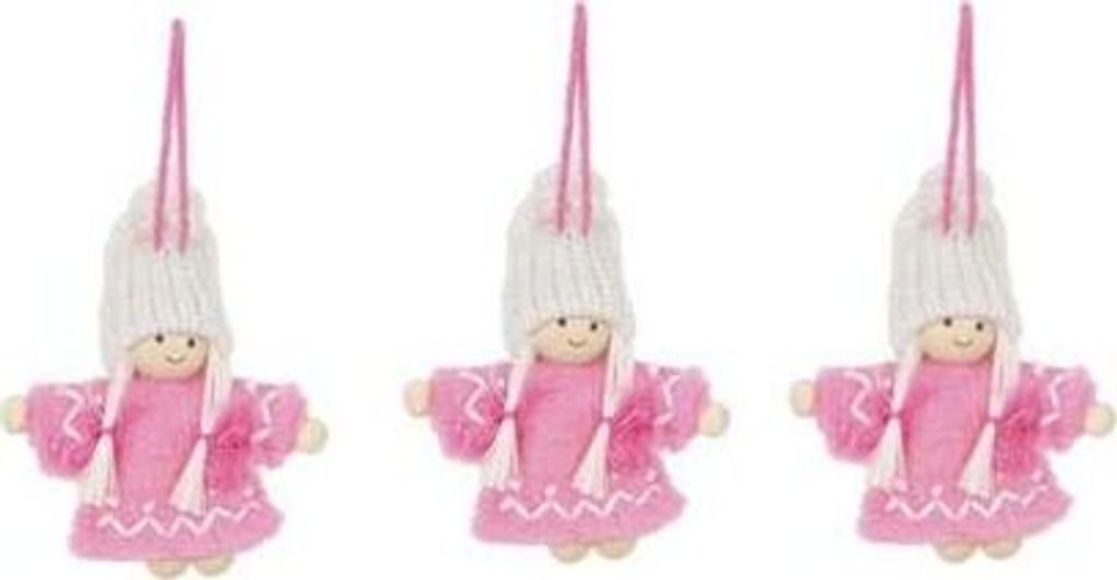 Sass & Belle Wichtel Mädchen im 3-er Set für den Christbaum
