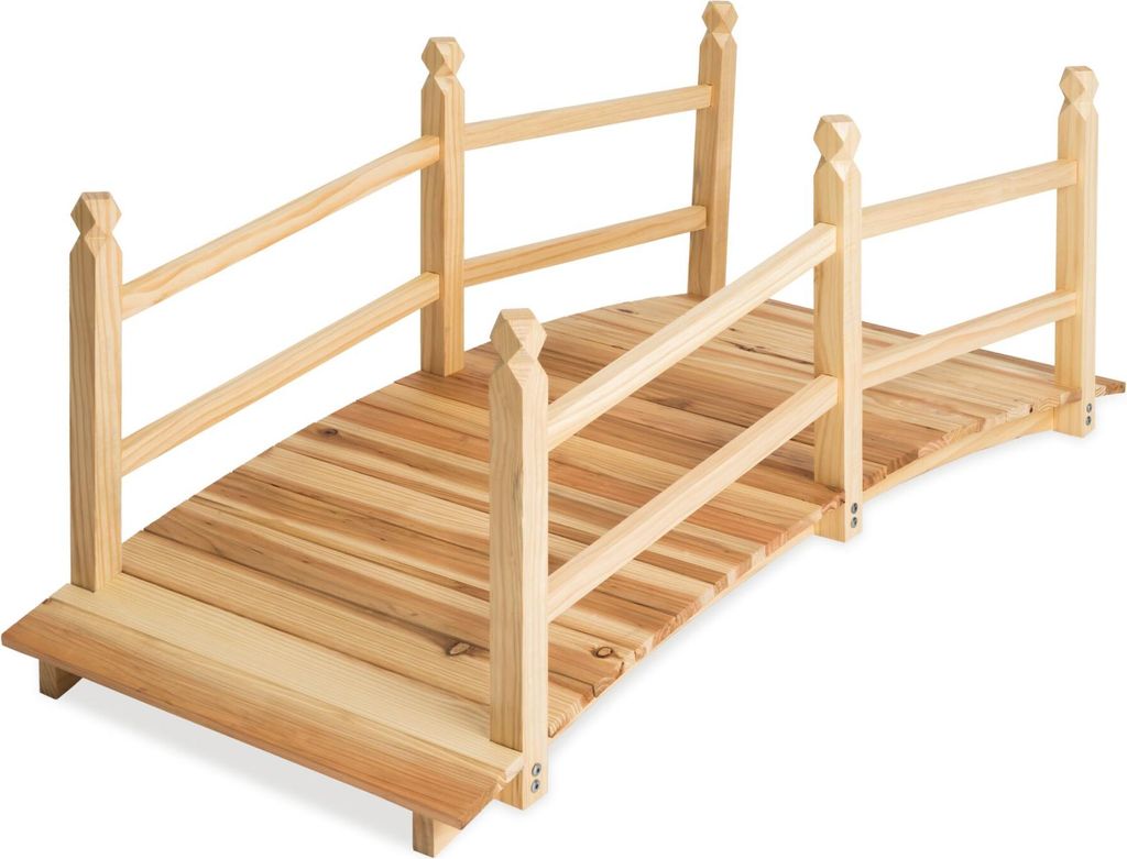 tectake® Gartenbrücke Cantara aus Holz 137 x 58 x 58 cm Produktbild 