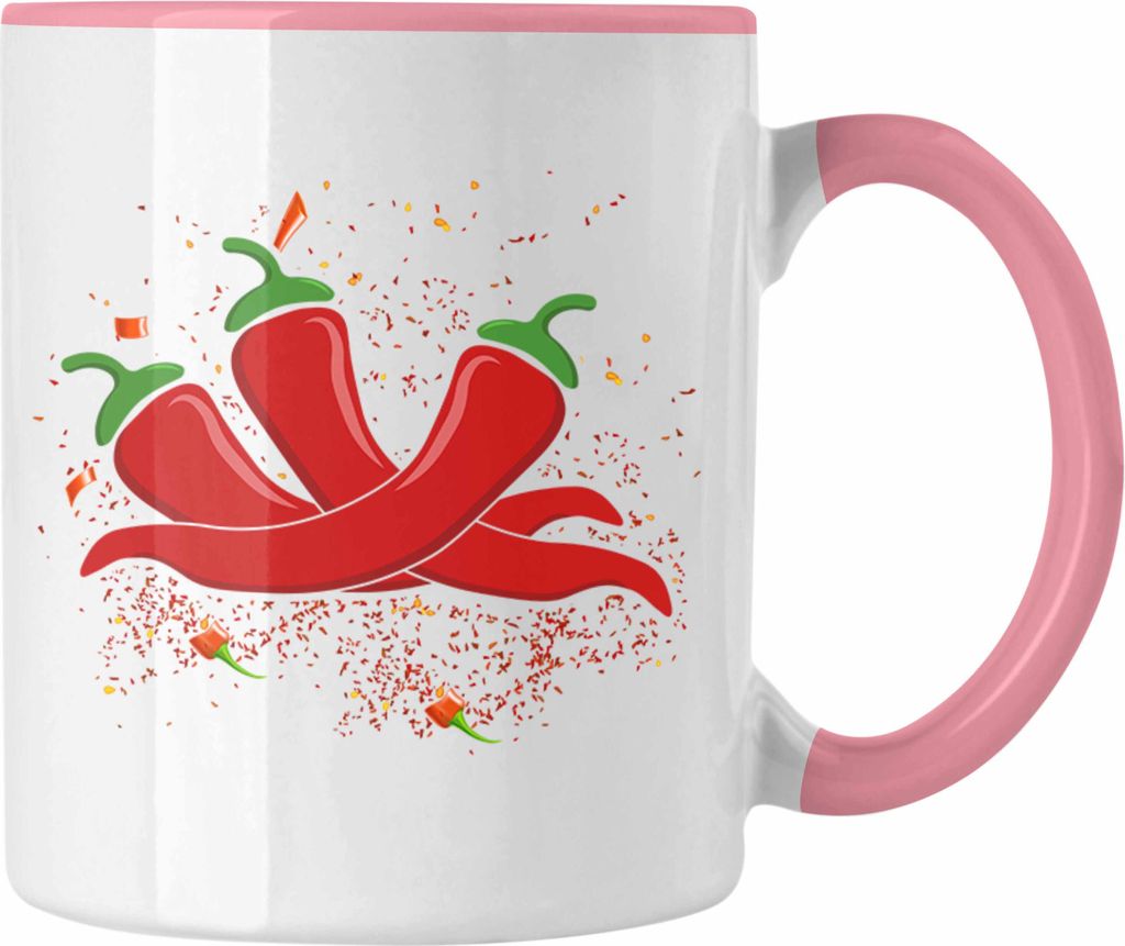 Trendation - Peperoni Grafik Geschenk Tasse Scharf Du Bist Scharf (Rosa)