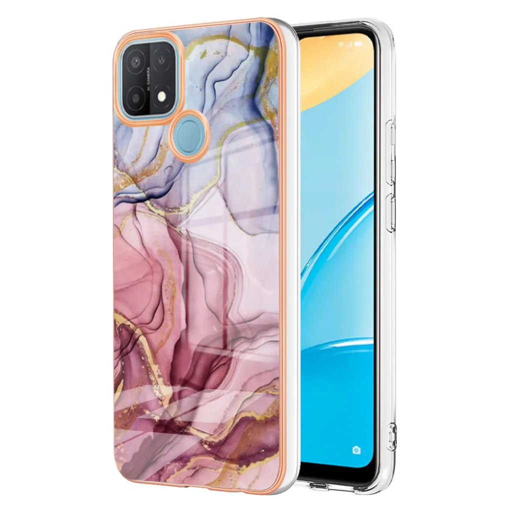Custodia OPPO A15 A15S Rose Gold - Cover Silicone TPU Antiurto Elegante