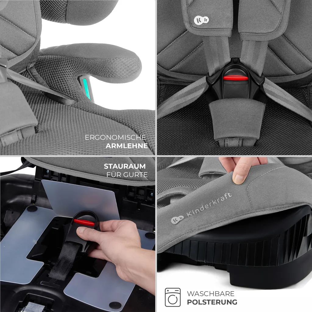 Siège auto sécurisé Kinderkraft Fix2Go i-Size anti-erreur gris - 9