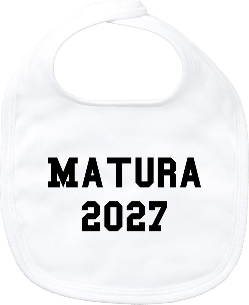 Huuraa Baby Lätzchen Matura 2027 Abschluss Österreich / Schweiz White Klettverschluss Baumwolle Latz Geschenkidee