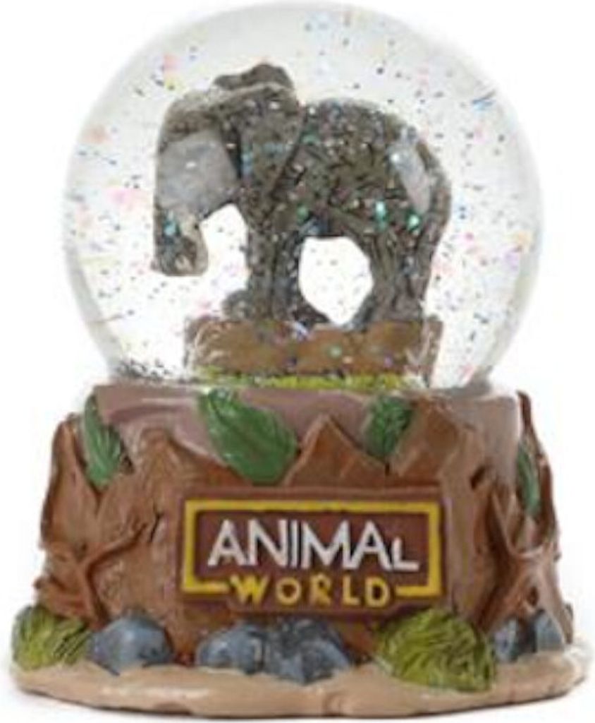 Toi-Toys - Schneekugel - Wilde Tiere Dekoration Weihnachten Schnee Elefant