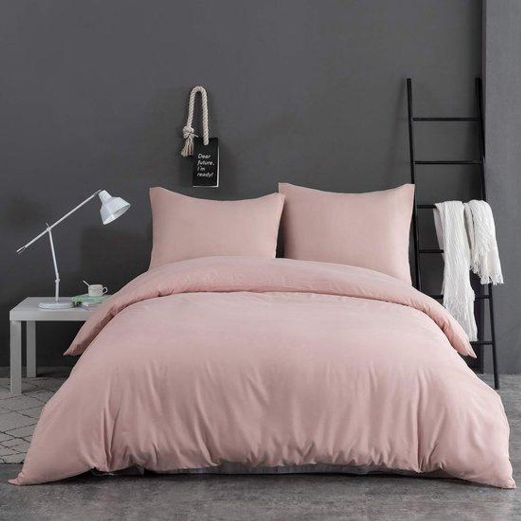 Unyqoos Weiche und warme Winterbettwäsche aus rosa Mikrofaser mit Reißverschluss