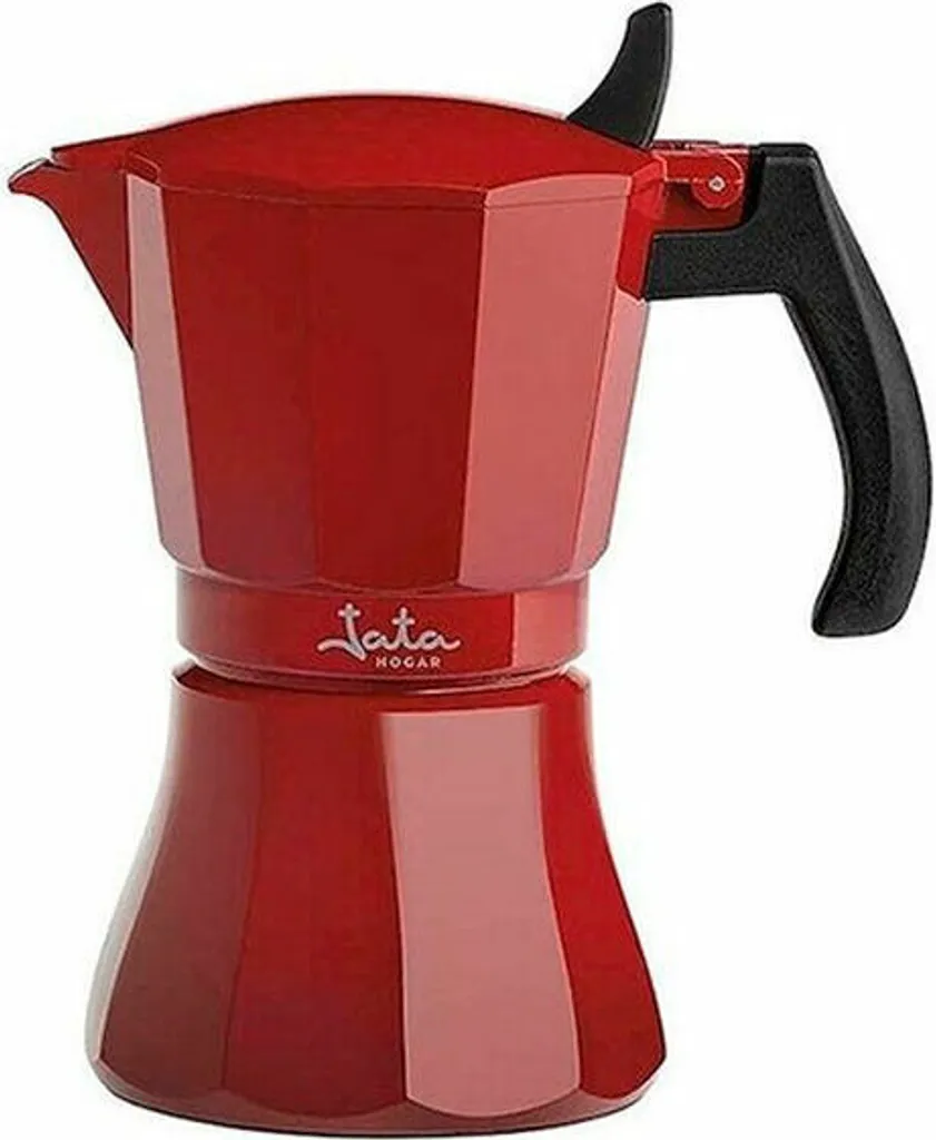 Caffettiera Tradizionale JATA HCAF2006 Rossa - 6 Tazze Alluminio