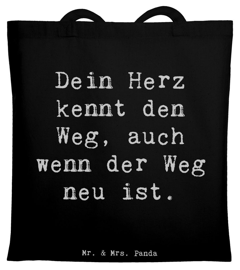 Mr. & Mrs. Panda Tote Bag Spruch Trennung von den Eltern - Schwarz - Geschenk, Trost, stoff shopper, Laptoptasche, Herz kennt Weg, Tasche, Mutmache...