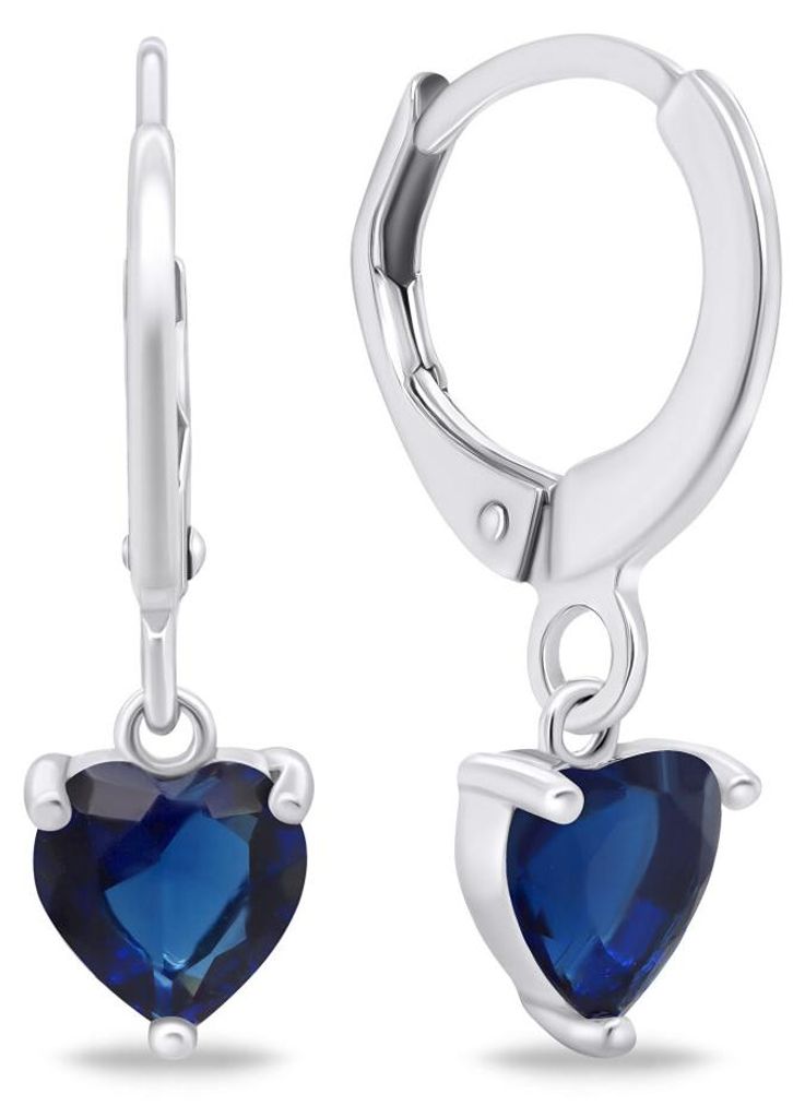 Silver hoop earrings Hearts EA654WB