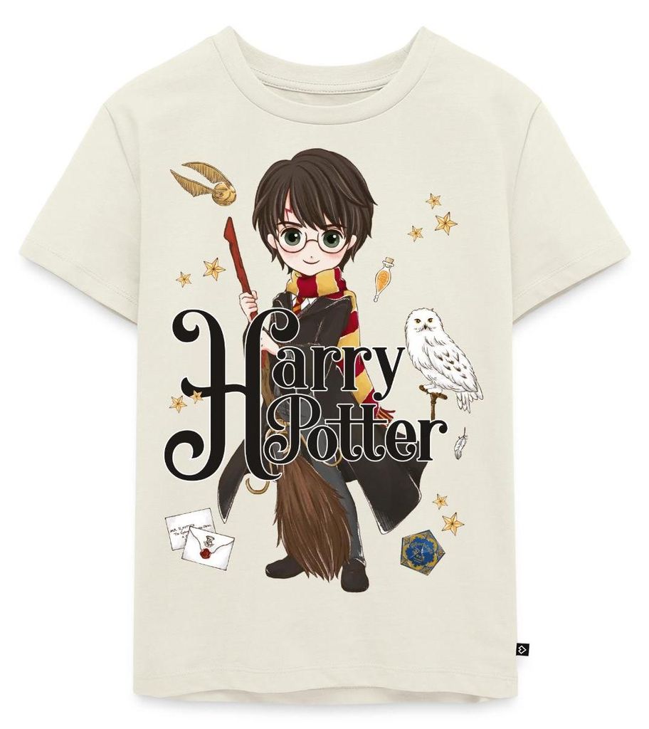 Spreadshirt Harry Potter Elemente Kinder Premium T-Shirt, 134/140 (8 Jahre), Naturweiß