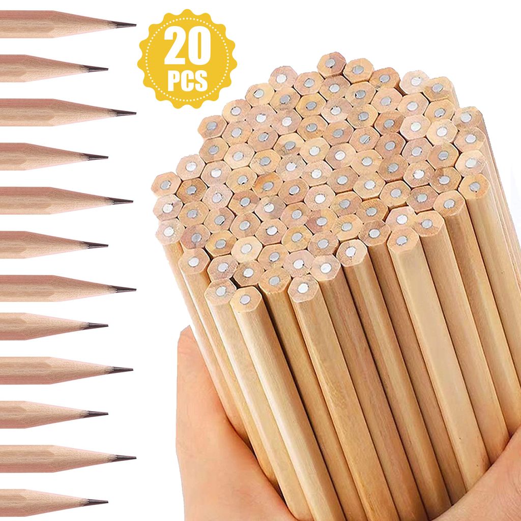 20 Stück HB-Graphitstifte, sechseckige HB-Bleistifte aus Holz für Schule, Zuhause oder Büro, 17,7 cm × 0,7 cm Skizzenstifte