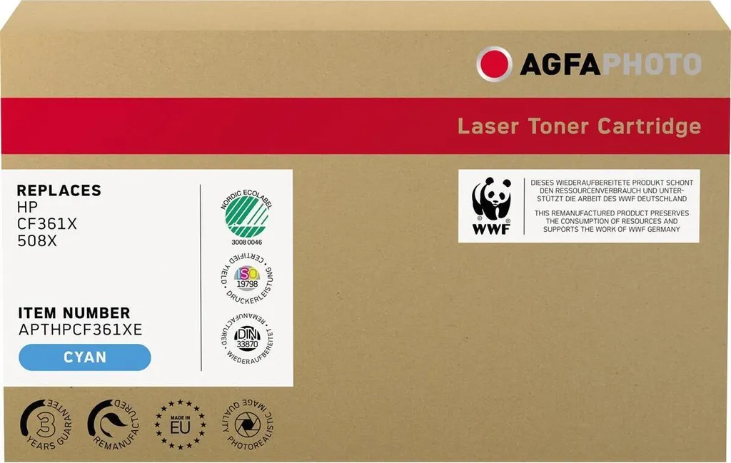 Toner AgfaPhoto Ciano APTHPCF361XE per HP Color LaserJet M553 M577