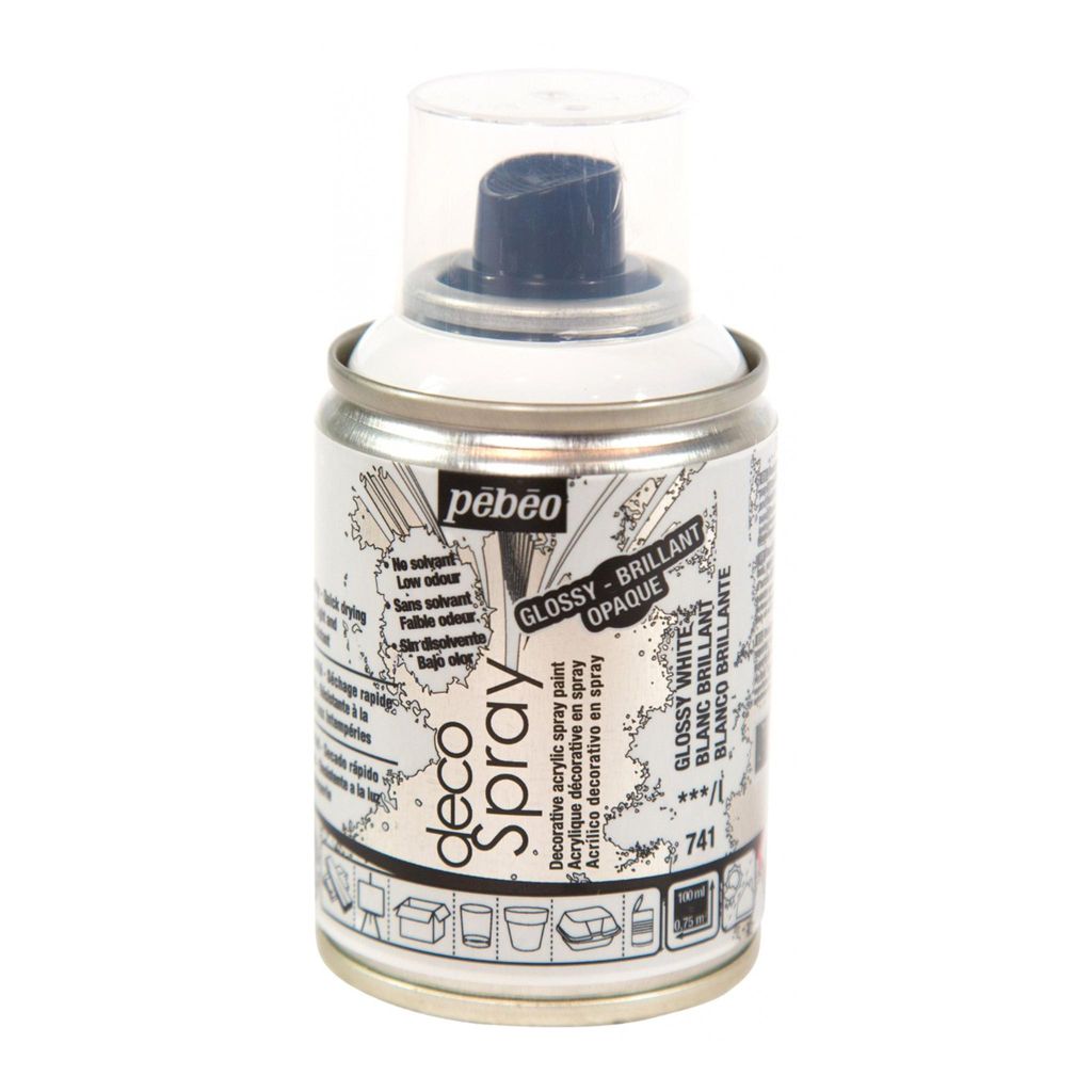 Pébéo Decospray Acryl-Sprühfarbe, 100 ml, Weiß glänzend