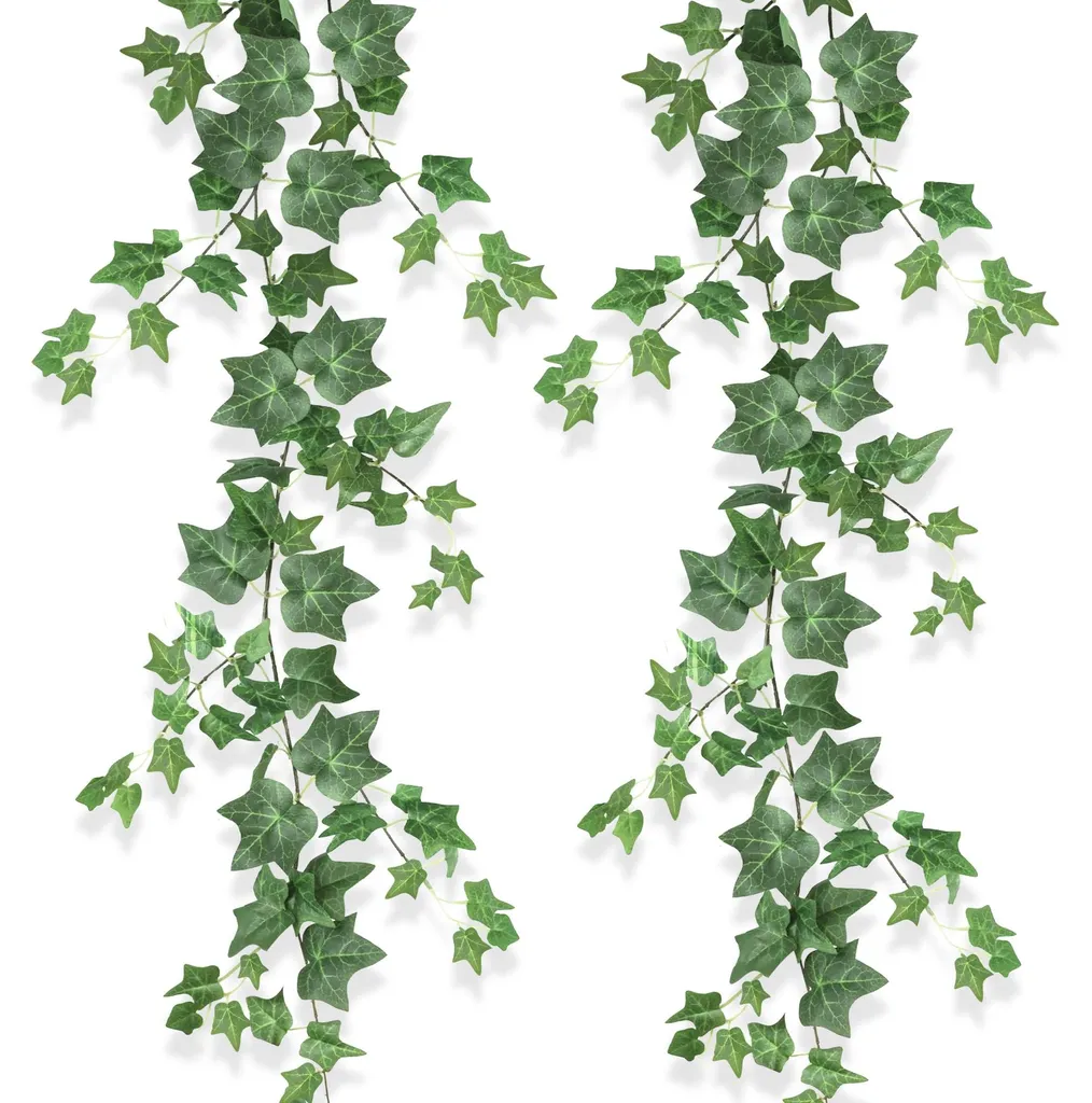 Lierre artificiel 200 cm avec feuilles retombantes réalistes lot x2