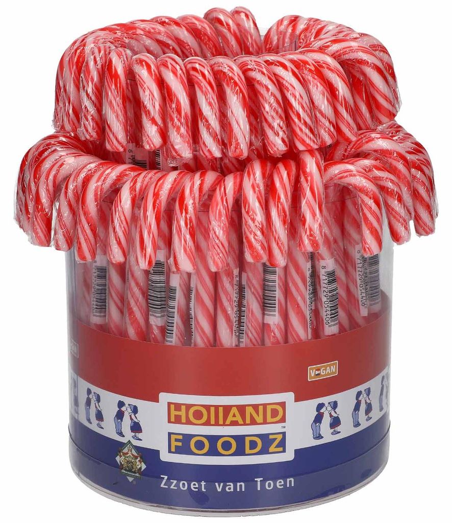 Holland Foodz Zuckerstangen 12cm rot-weiß 72er Produktbild 