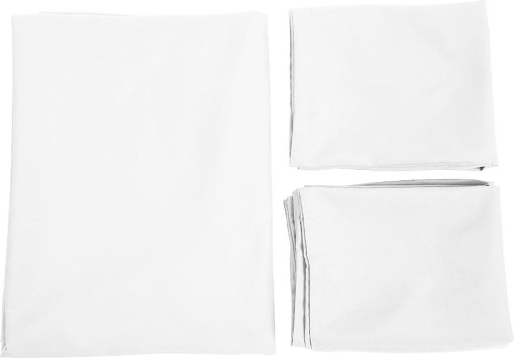 Bettwäsche-Set mit einfarbigem Bettlaken und Kissenbezügen für Zuhause und Hotel (200 x 230 cm, Weiß)