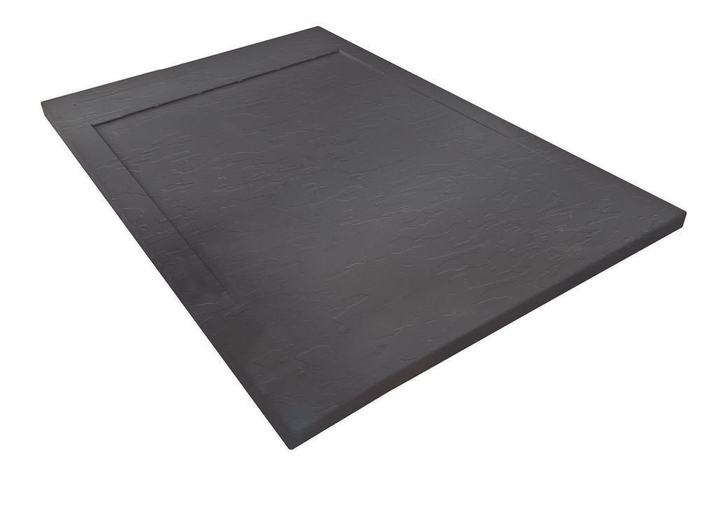 ONDEE ZEN – Duschwanne SPIRIT 3 – 70 x 100 x 3 – Kunstharz – Anthrazit – Ablauf – zuschneidbar