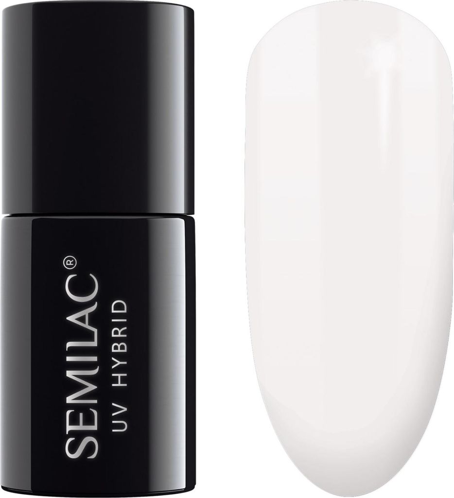Semilac | Hybrider Nagellack - #001 Strong White - 7 ml - Vollständige Abdeckung - UV Nagellack - Weiß