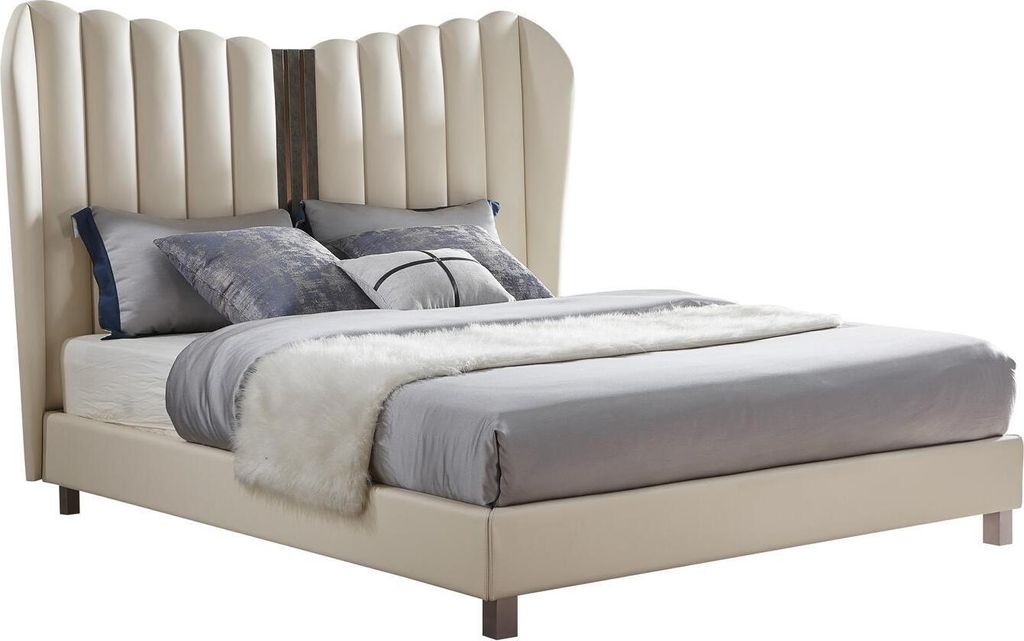 Beigenes Schlafzimmer Bett klassisches Bettgestell design hotel luxus betten neu