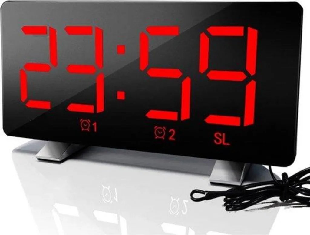Radio-réveil avec DAB et tuner FM - Son stéréo et grand écran LCD bleu