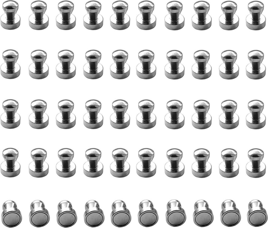 50er Set Magnet Pins N52 Neodym | Kegelmagnet Magnetpins Edelstahl | Kegelpin Supermagnet | Ultrastarke Kühlschrankmagnete