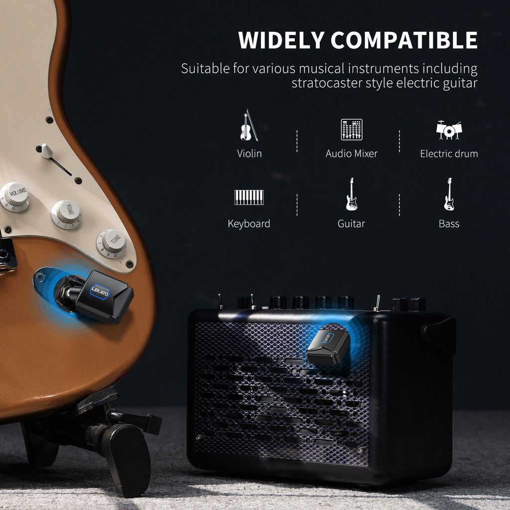 LEKATO 5.8GHz Wireless Guitar System Audio Transmitter Produktbild 4