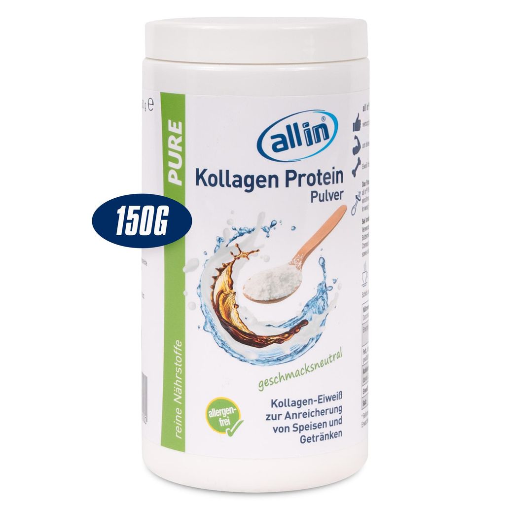 all in® PURE KOLLAGEN Protein Pulver | 150 g | ohne Produktbild 
