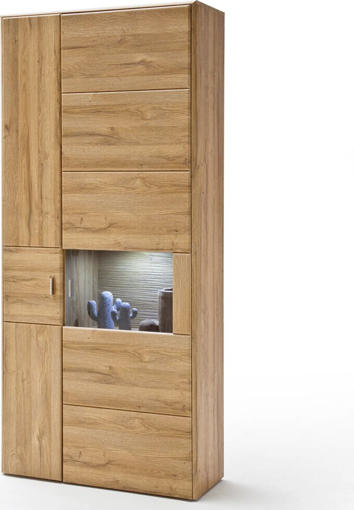 Kombi-Vitrine FERROL-05 Wohn- und Esszimmer Schrank in Grandson Oak Nb., - B/H/T: 94/208/39cm
