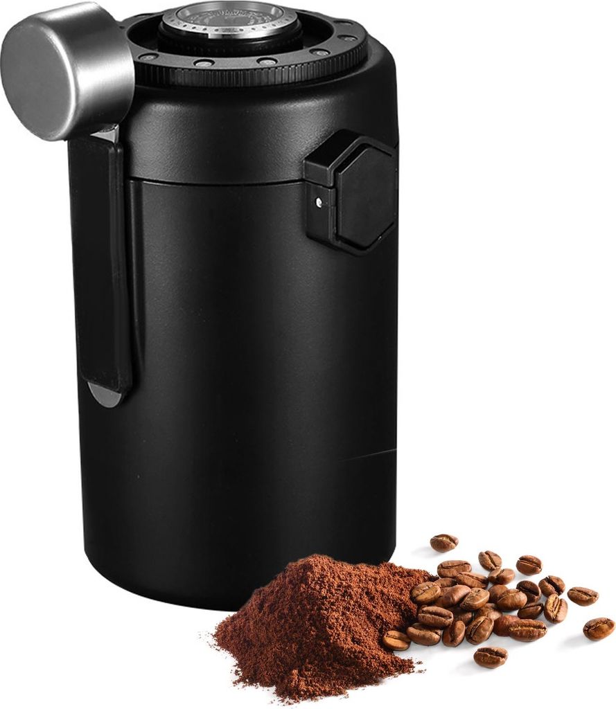 Luftdichte Kaffeedose mit Feuchtigkeitsmesser, Datumsaufzeichnungsscheibe, Einweg-Auslassventil, doppelschichtig, 600 ml/20,3 oz Edelstahl-Lebensmi...