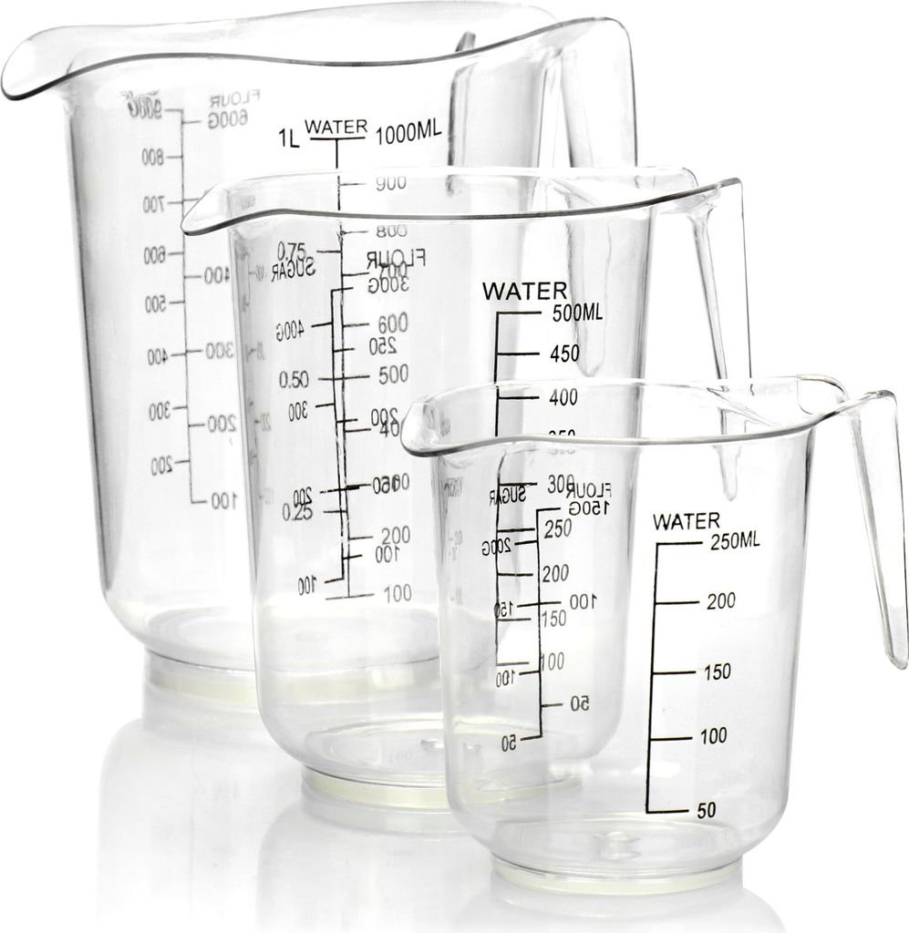 com-four® 3-teiliges Messbecher Set mit Messkannen in Produktbild 