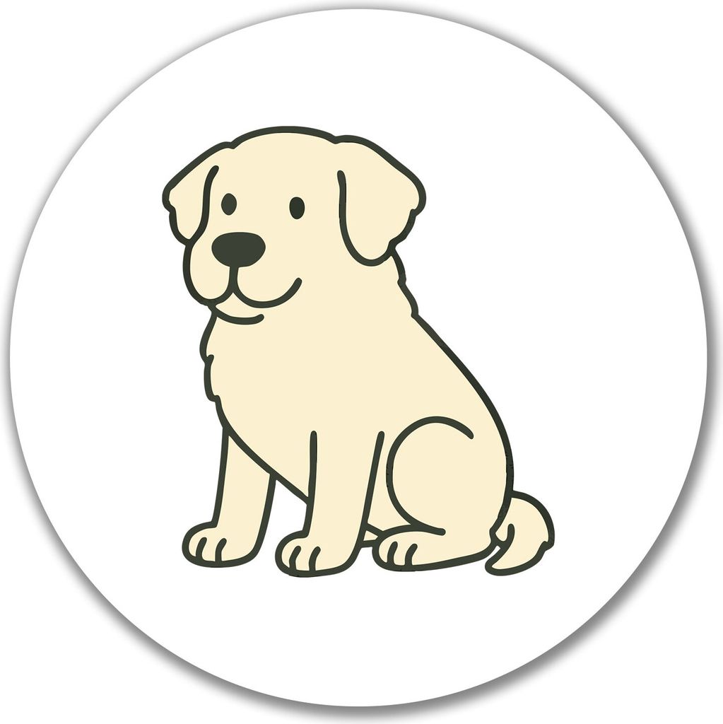 Huuraa Aufkleber Kuvasz Comic Kuvi 10cm rund Sticker Geschenkidee