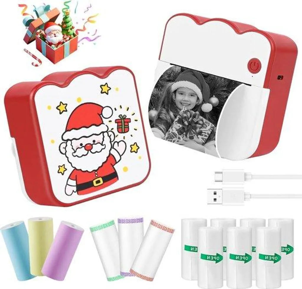 Mini imprimante photo portable Bluetooth pour smartphone avec 10 recharges